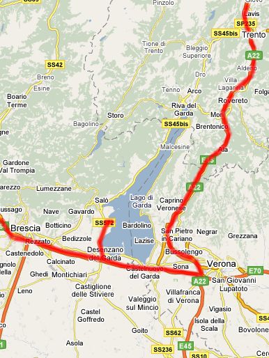 Route naar Camping San Biagio